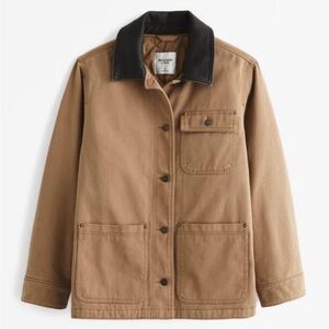 Abercrombie women’s workwear  Tan Canvas Jacket with Contrast Collar